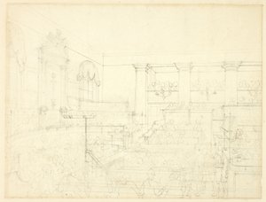 Studie til Old Bailey, fra Microcosm of London