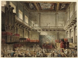 Studie for Royal Chapel, Whitehall, i Microcosm of London af Augustus Charles Pugin