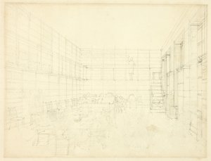 Studie for Royal Institution, Albemarle Street, fra Microcosm of London af Augustus Charles Pugin