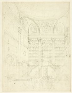 Studie for Session House, Clerkenwell, fra Microcosm of London af Augustus Charles Pugin