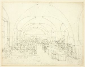 Studie for Stamp Office, fra Microcosm of London af Augustus Charles Pugin