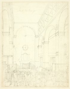 Studie for Stock Exchange, fra Microcosm of London af Augustus Charles Pugin