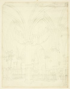 Studie for Temple Church, fra Microcosm of London af Augustus Charles Pugin