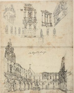 Studie for The Royal Exchange, fra Microcosm of London af Augustus Charles Pugin