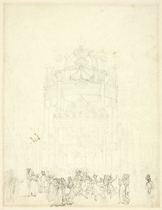 Studie til Vauxhall Garden af Augustus Charles Pugin