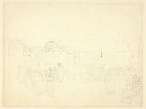 Undersøgelse for Watch House, St. Mary Le Bone, fra Microcosm of London af Augustus Charles Pugin