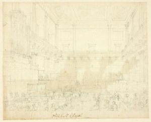 Studie for Whitehall Chapel, fra Microcosm of London af Augustus Charles Pugin