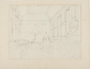 Undersøgelse for Great Hall, Bank of England af Augustus Charles Pugin