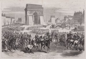 Tyske tropper kommer ind i Paris efter afslutningen af den fransk-preussiske krig af Augustus J. Beck