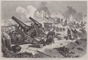Preussisk belejringsbatteri i parken Le Raincy under belejringen af Paris, fransk-preussisk krig af Augustus J. Beck