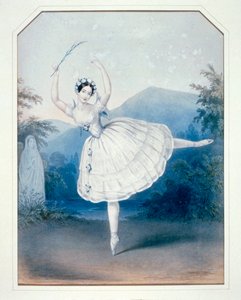 Carlotta Grisi i Giselle, 2. akt. Litografi ... (litho)