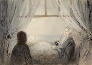 Portræt af Harriet Martineau på en sofa, 1844 (wc på papir)