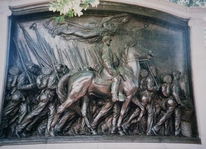 Robert Gould Shaw (1837-63) mindesmærke for det afroamerikanske 54. Massachusetts Regiment