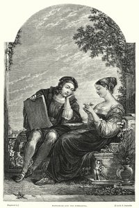 Raffaelle og Fornarina (gravering) af Augustus Wall (after) Callcott
