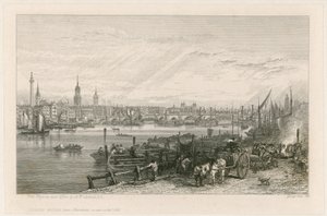 Konstruktion af New London Bridge, 1826 af Augustus Wall Callcott