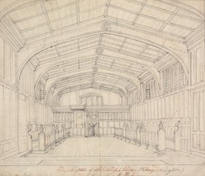 Kapel af Ærkebiskopens Palads, Croydon: Udsigt fra East End af Augustus Welby Northmore Pugin