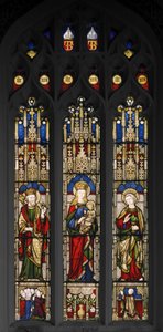 Edward The Confessor, Virgin & Child, og St. John The Evangelist, 1846 (farvet glas)
