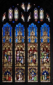 Begivenheder i Sankt Thomas Apostlens liv, ca. 1843 (farvet glas)