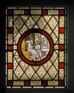 Biblioteksvindue med hollandsk Roundel, ca. 1844 (farvet glas) af Augustus Welby Northmore Pugin