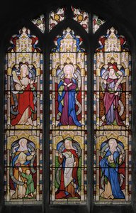Ruth, Jomfru Maria, Sarah, Hannah, Dorcas og Anne, 1852 (farvet glas) af Augustus Welby Northmore Pugin