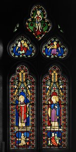 St. Augustine og St. Gregory, Chapel East Window, ca. 1844 (farvet glas) af Augustus Welby Northmore Pugin