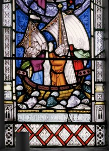 Virgin & Christ med scener fra hendes liv, detaljer, 1851 (farvet glas)