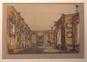 Den gule (nordlige) tegnestue (farve litho) af Augustus Welby Pugin