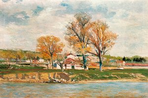 Aureliano de Beruete og Moret (1845-1912) - The Banks of the Apples River. Olie på lærred.