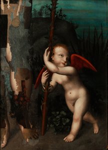 Amor med en myrte, før 1593