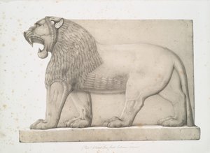 Kolossal løve fra den store indgang ved Nimroud [Calah], 1853