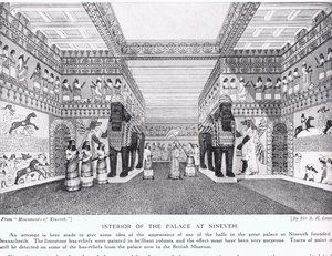 Interiør af Palace of Nineveh, illustration fra 