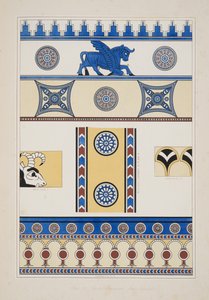 Painted Ornaments from Nimroud, fra Monuments of Nineveh, pub. 1849 af Austen Henry Layard