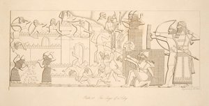 The Siege of a City, fra Monuments of Nineveh, pub. 1849 af Austen Henry Layard