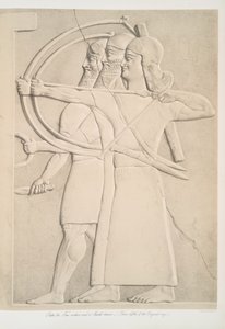 To bueskytter og en skjoldbærer, 1849 af Austen Henry Layard