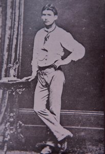 Kelly Gang-medlem Steve Hart, der døde i flammerne på Glenrowan Hotel, 28. juni 1880 (s/h-foto) af Australian Photographer