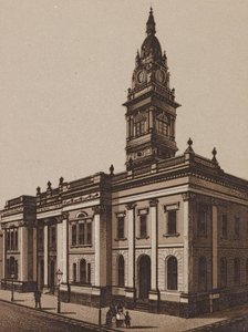 Melbourne, Australien: Prahran Rådhus (litografi) af Australian School