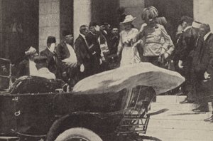 Ærkehertug Franz Ferdinand og ærkehertuginde Sophie af Østrig i Sarajevo kort før deres attentat, 1914