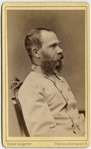 Portræt af kejser Francois Joseph af Østrig (1830-1916) og konge af Ungarn (1867-1916), fra huset Habsburg-Lorraine. Foto af Victor Angerer-værkstedet i Wien.