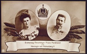 Ærkehertug Franz Ferdinand af Østrig, arving til den østrigske trone og hans kone, hertuginde af Hohenberg, 1914 af Austrian School