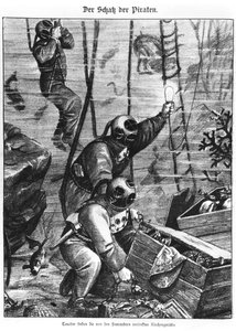 Dykkere finder piraters skatte, 1897 af Austrian School
