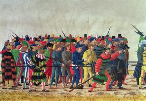 Helleberdiere af Maximilian I (1459-1519) bevogter franske fanger af Austrian School