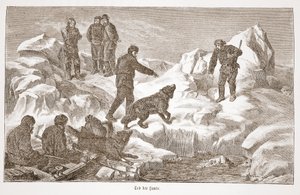 Jagt med hunde, 1876 af Austrian School