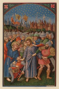Jesus arresteret af jøderne (chromolith) af Austrian School