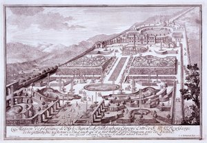 Baron de Huldenburgs storslåede haver og palads, bygget af ham i Widlingsau, 1719 af Austrian School