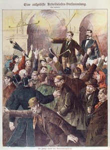 Politiet opløser et protestmøde for arbejdsløse arbejdere, 1897 af Austrian School