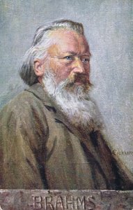 Postkort forestillende Johannes Brahms ca. 1910