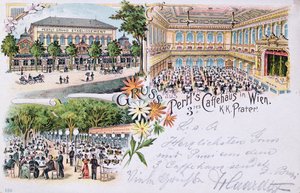 Postkort fra Pertls Coffee house i Prater, Wien, 1901 af Austrian School