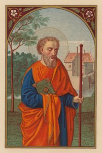 S Barnabas, apostel (chromolith) af Austrian School
