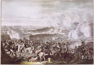 Napoleons flugt (1769-1821) efter slaget ved Waterloo, 18. juni 1815, ca. 1815-30 af Austrian School
