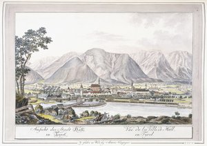 Udsigt over Hall i Tirol, 1779-1792 af Austrian School